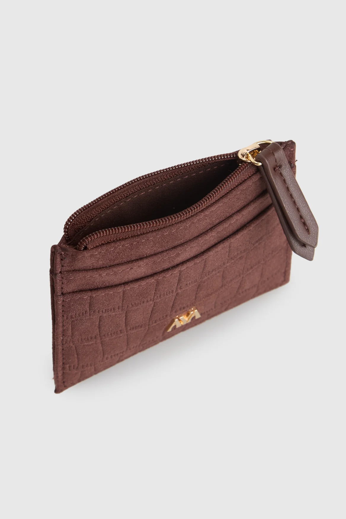 Croc Suede Credit Card Holder Wallet - Image 3