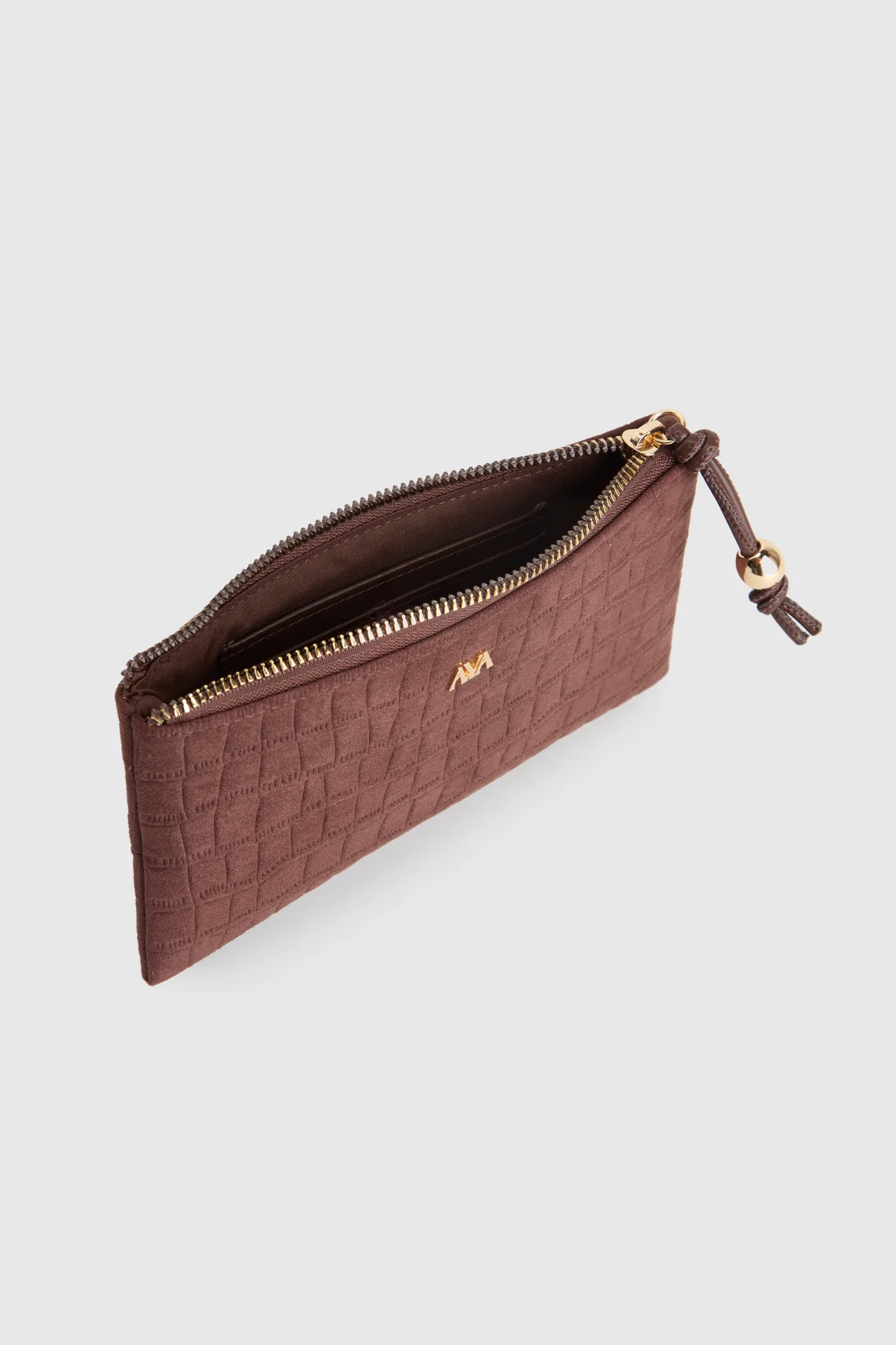 Croc Suede Zip Pouch Wallet - Image 3