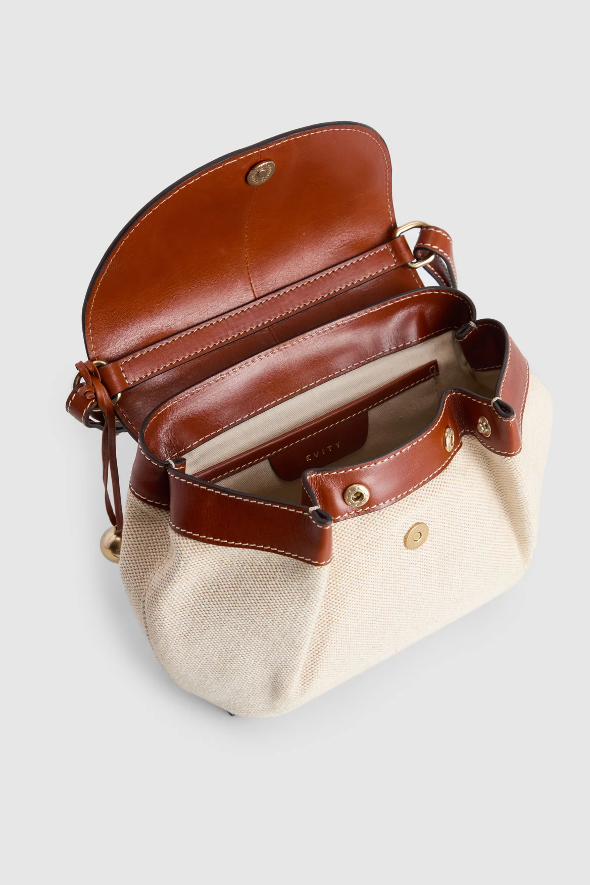 Alana Leather Canvas Crossbody Bag - Image 4
