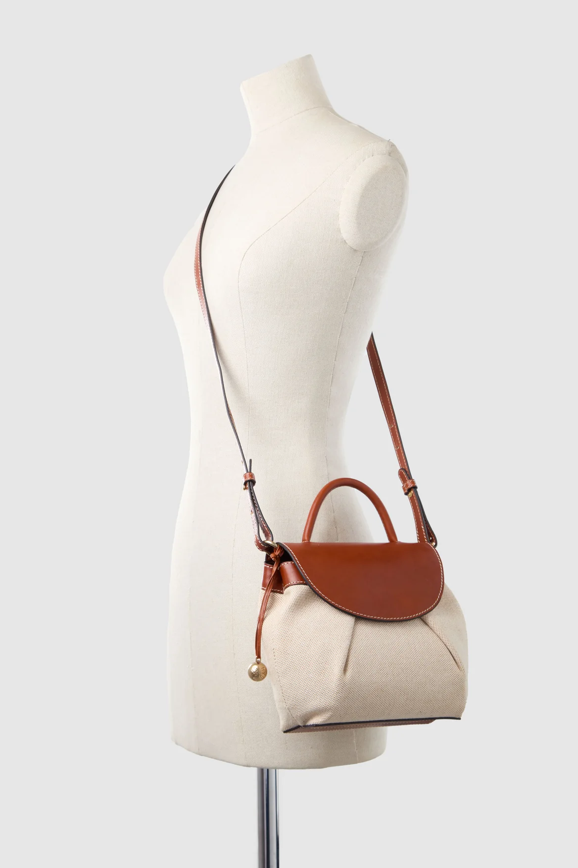 Alana Leather Canvas Crossbody Bag - Image 5