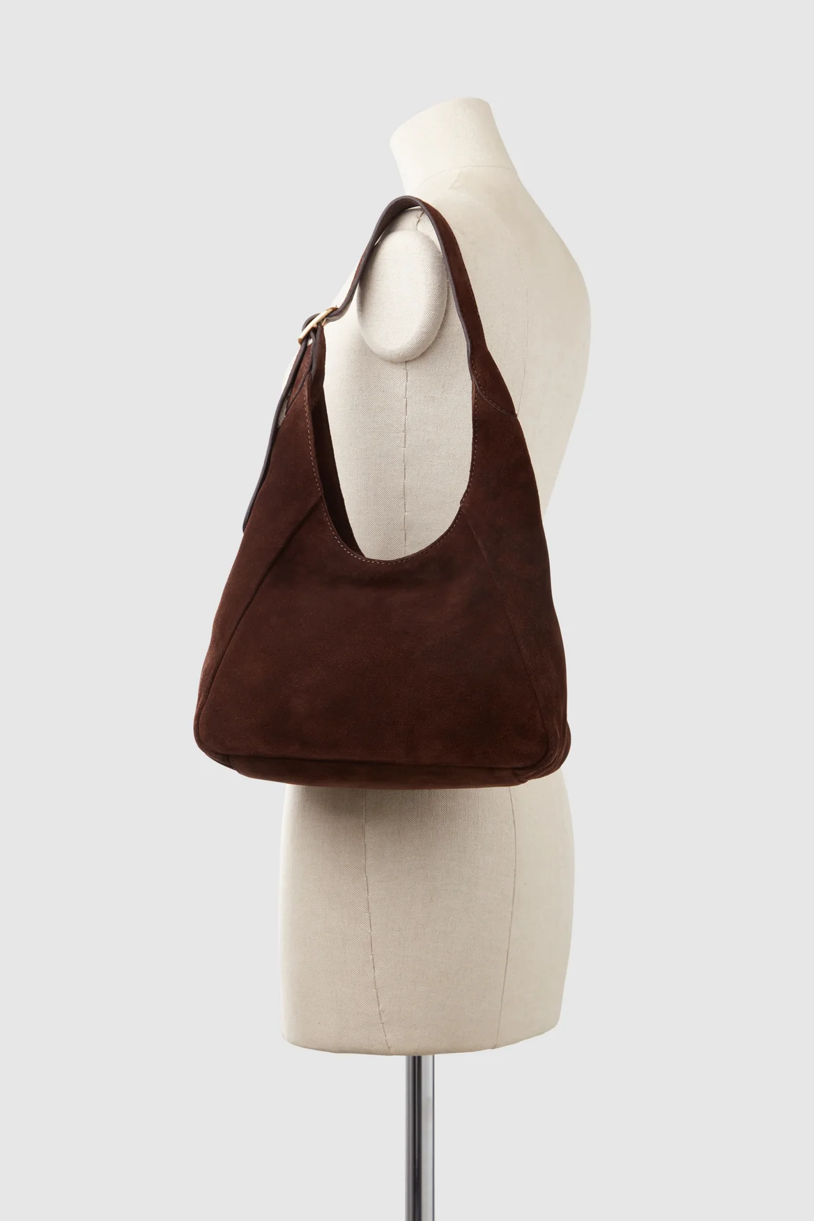 Alexa Leather Small Suede Hobo Bag - Image 5