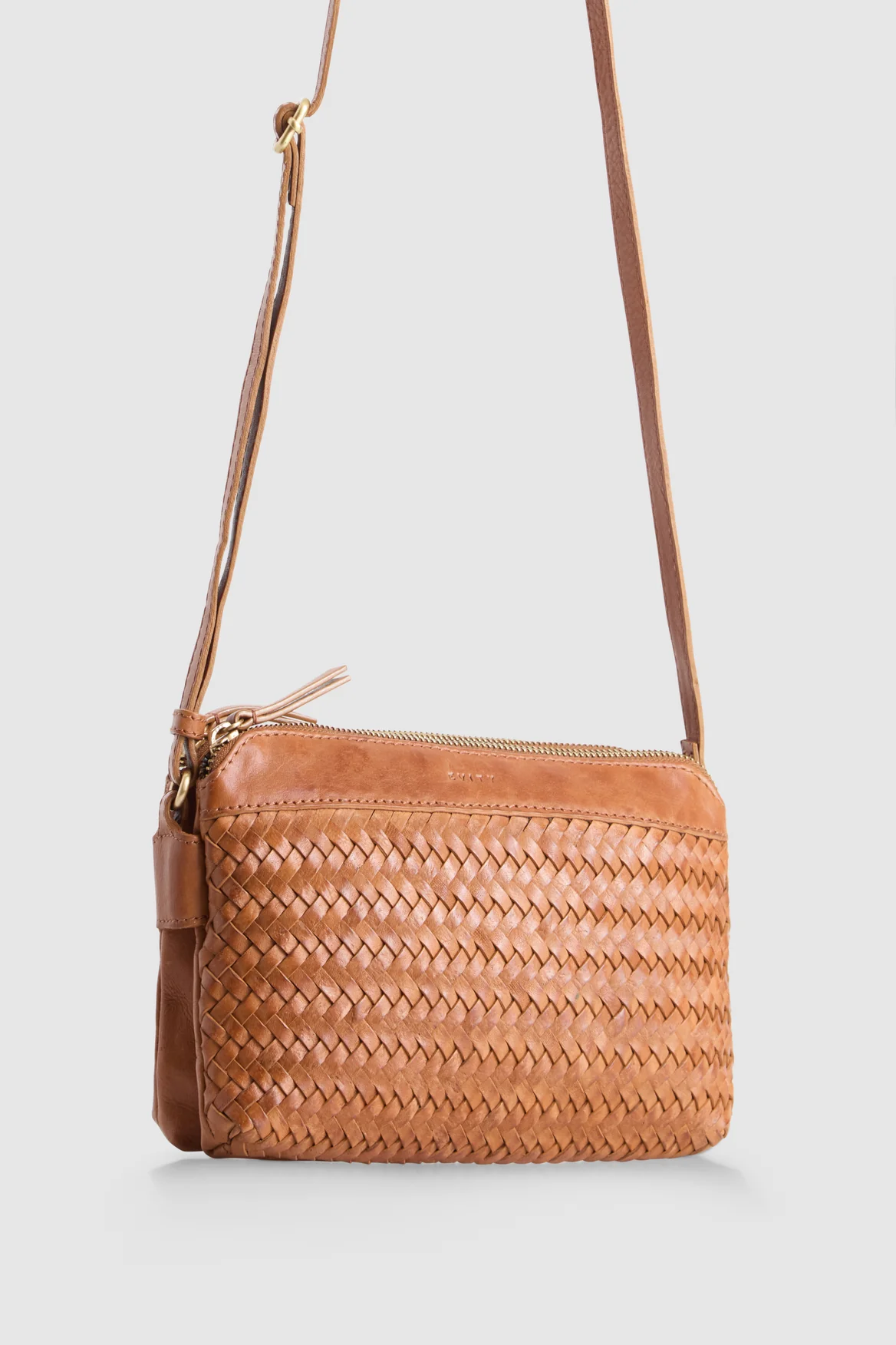 Elise Leather Weave Crossbody Bag - Image 3