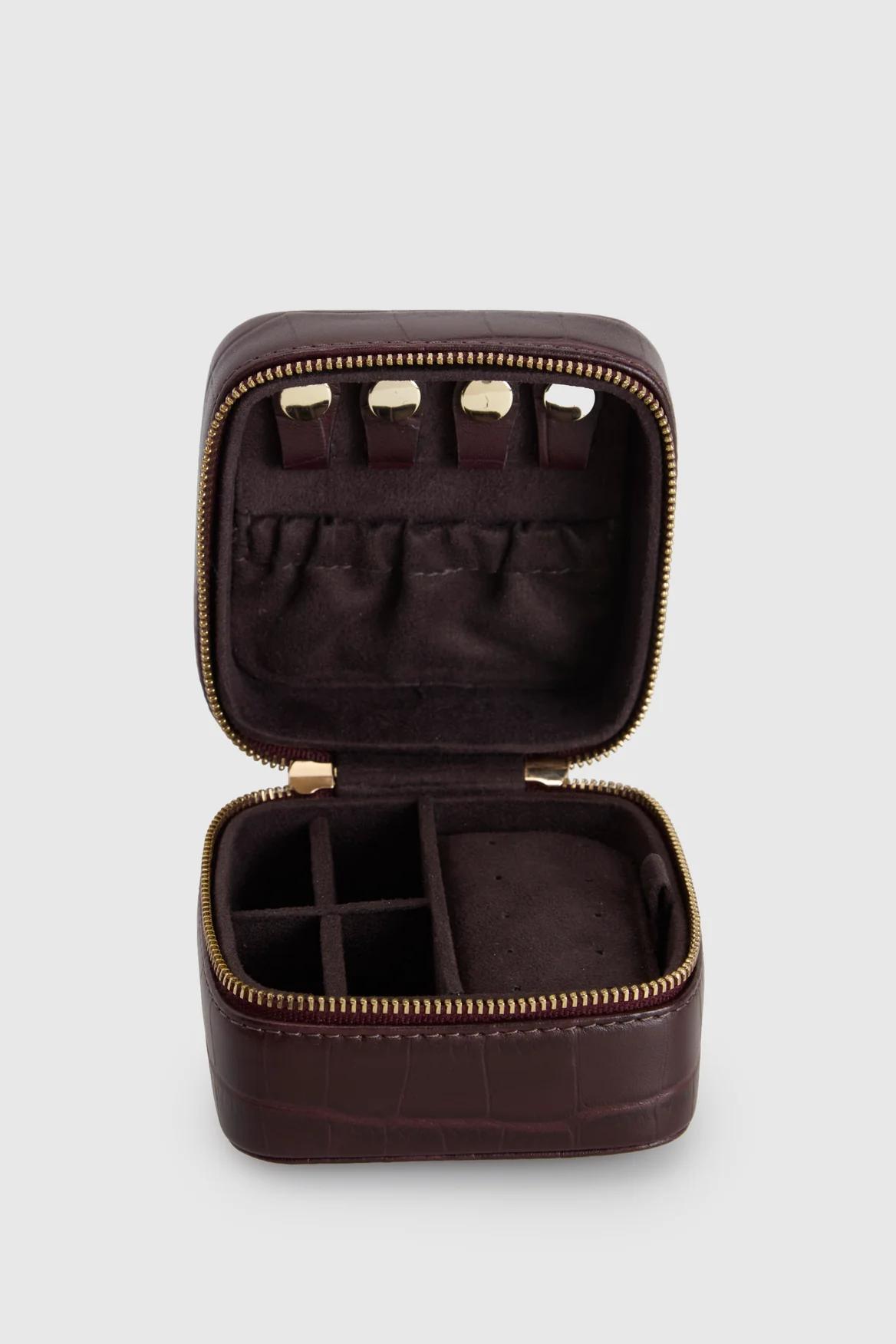 Lila Croc Emboss Jewellery Box - Image 3