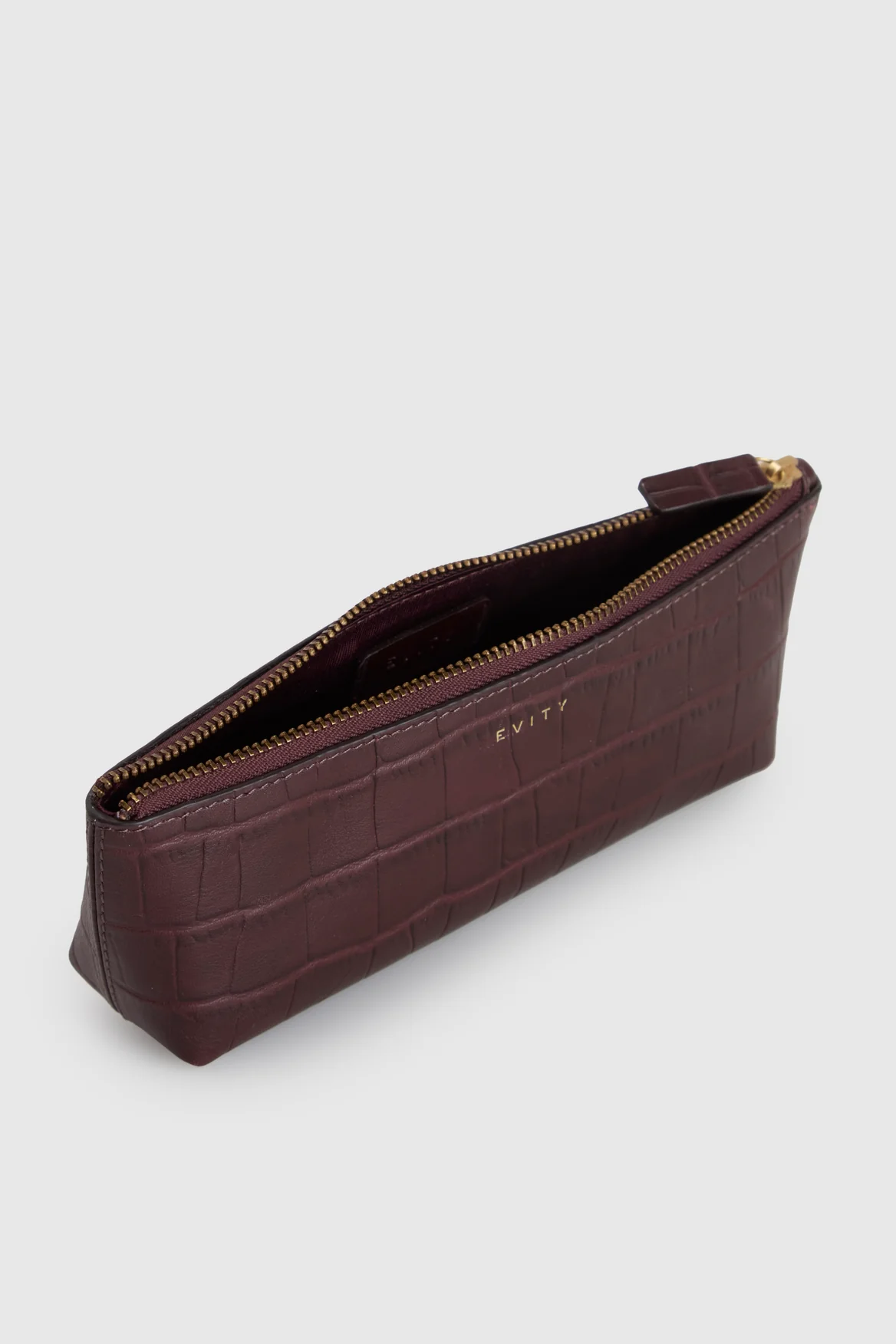 Lila Croc Emboss Pencil Case - Image 3
