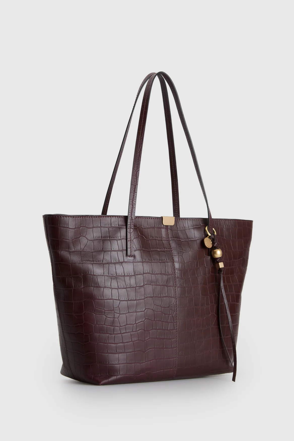 Lila Croco Leather Tote Bag - Image 2