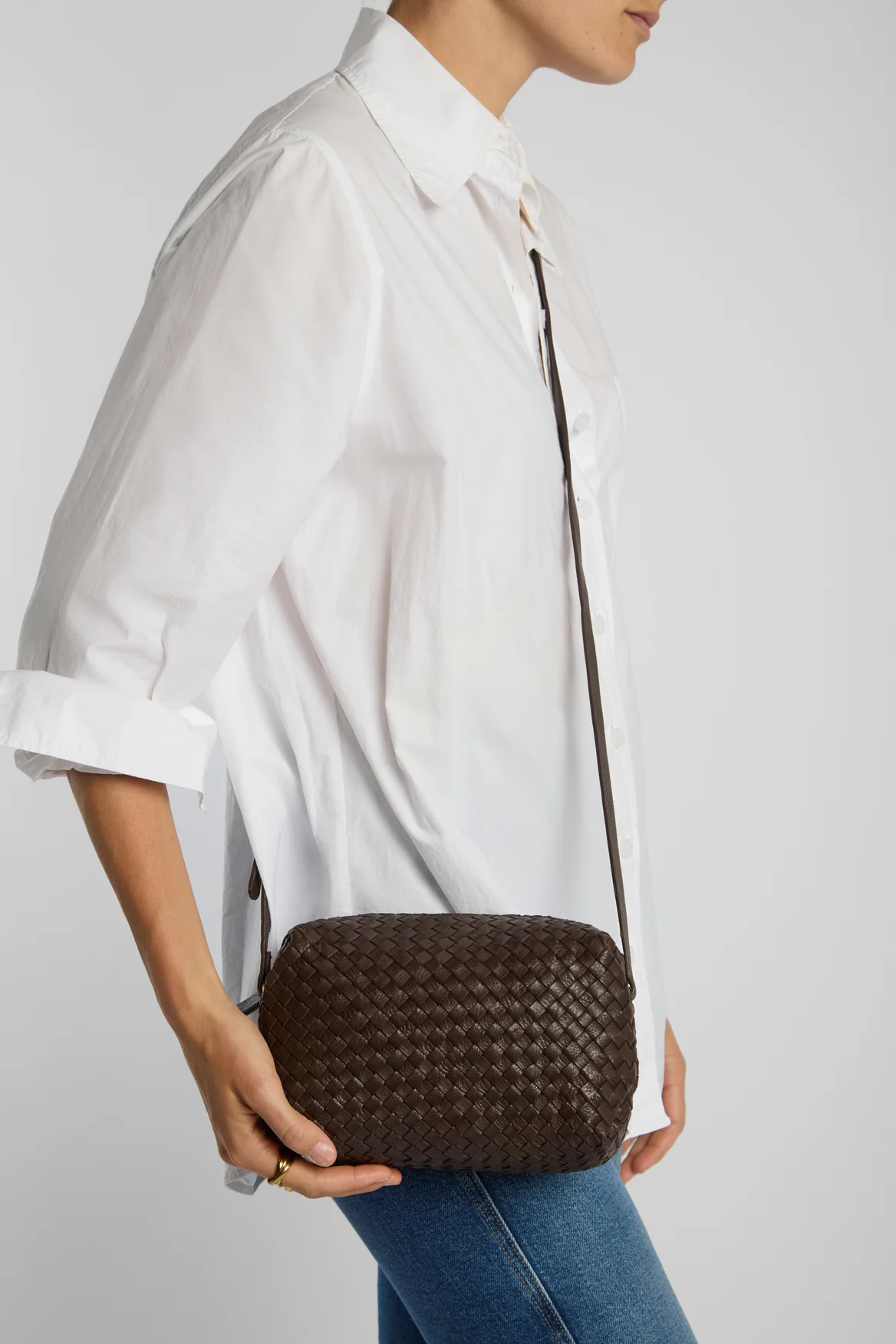 Margo Leather Weave Crossbody Bag - Image 2