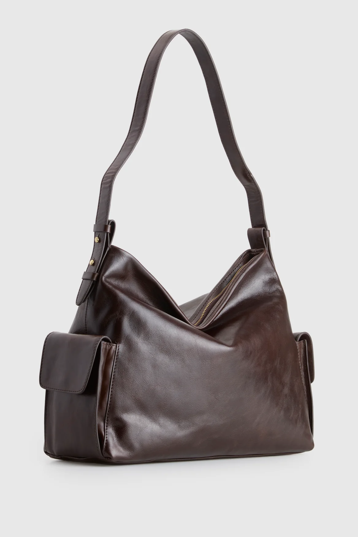 Narda Leather Pocket Hobo Bag - Image 2