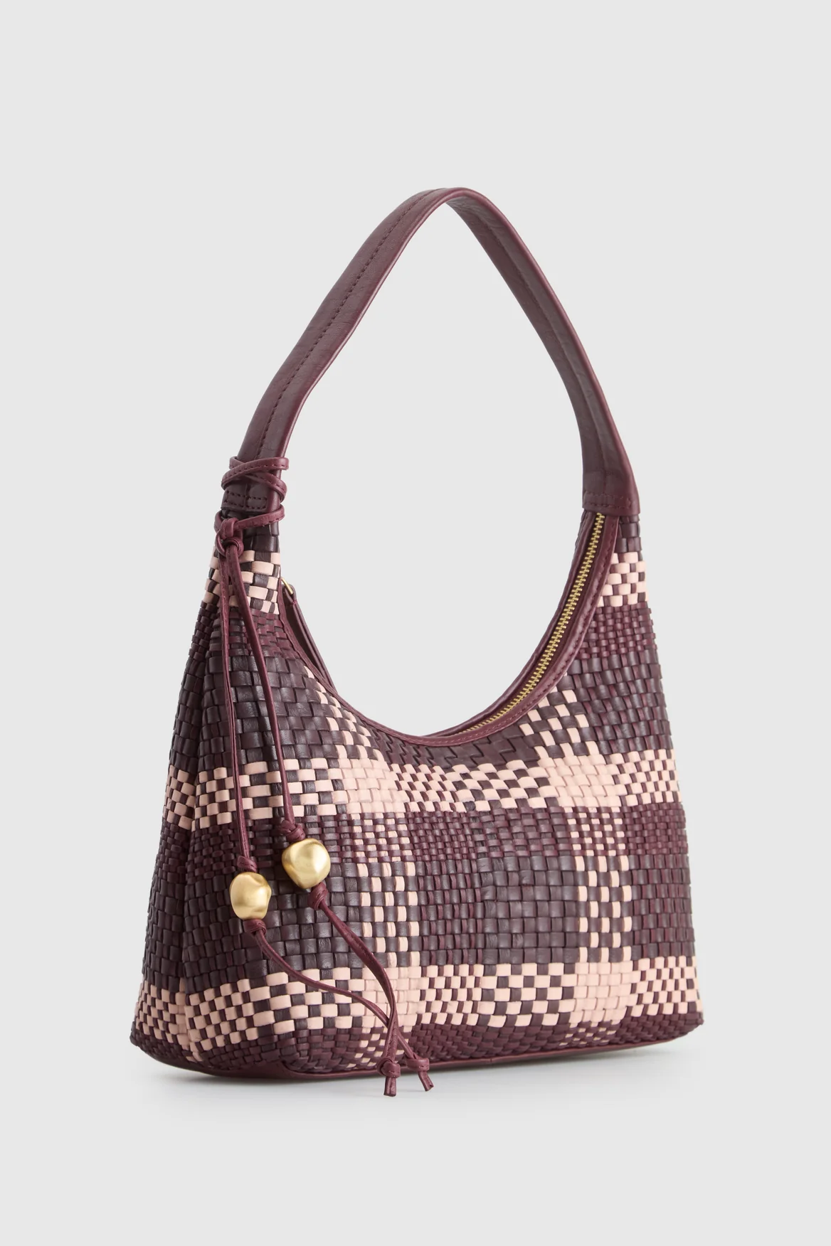 Nina Leather Weave Hobo Bag - Image 2