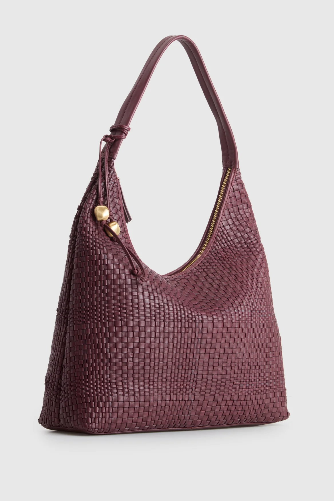 Nina Leather Weave Hobo Bag - Image 2