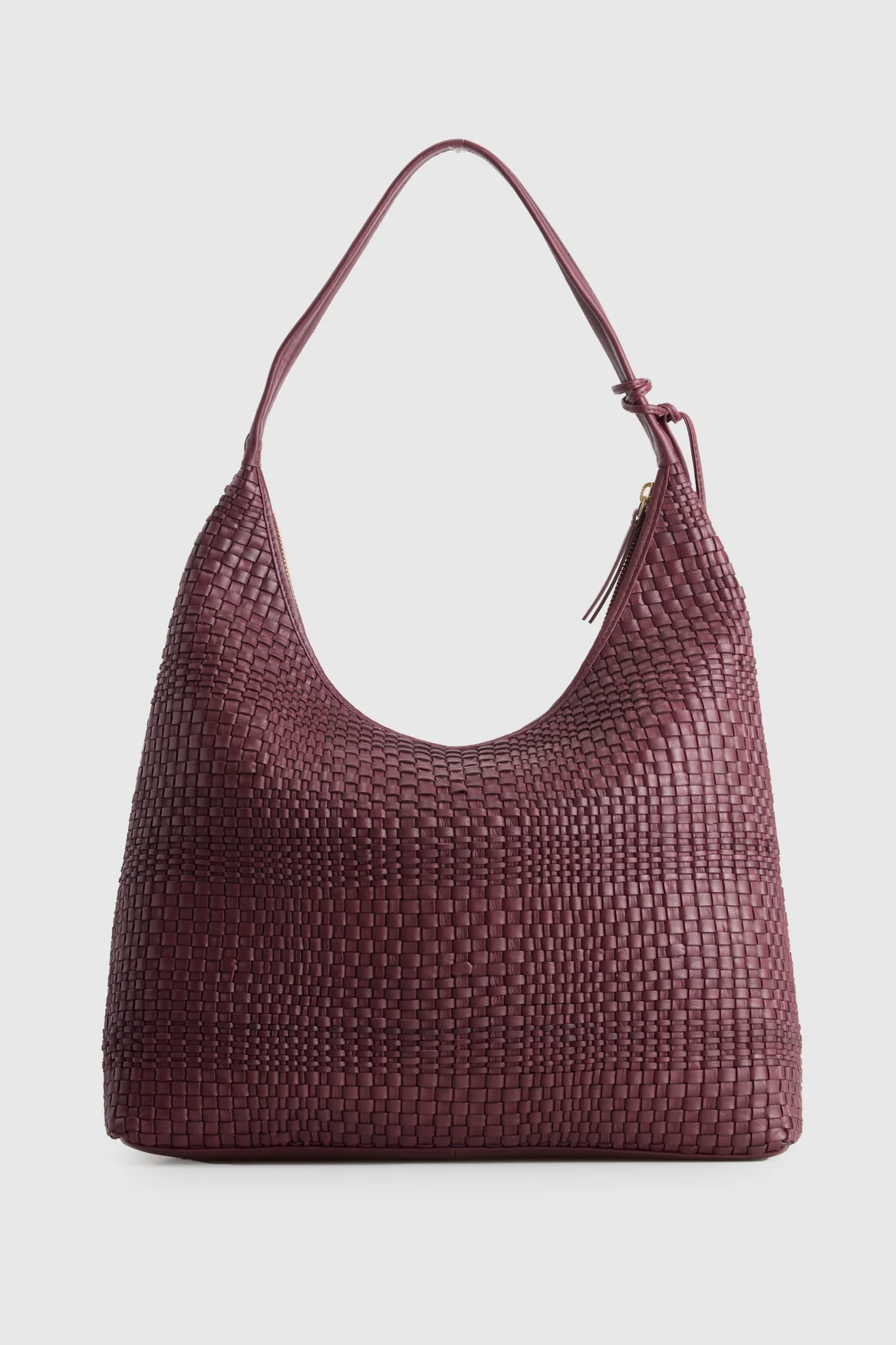 Nina Leather Weave Hobo Bag - Image 3